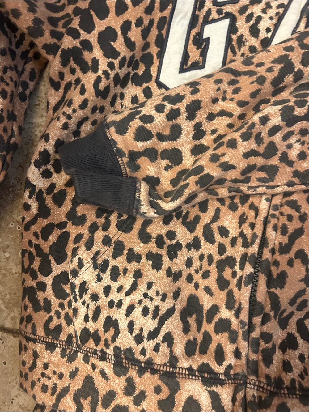 GAP Kids Leopard Print Hoodie & Jogger Set - Brown and Black. - Picture 6 of 7